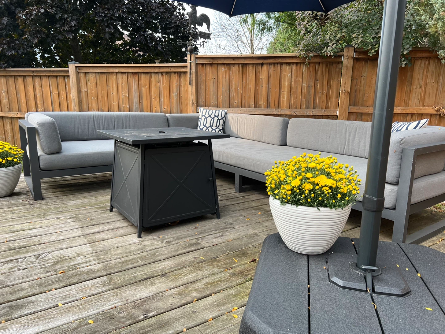 Grey Outdoor Sectional Sofa with Cushions - photo 2