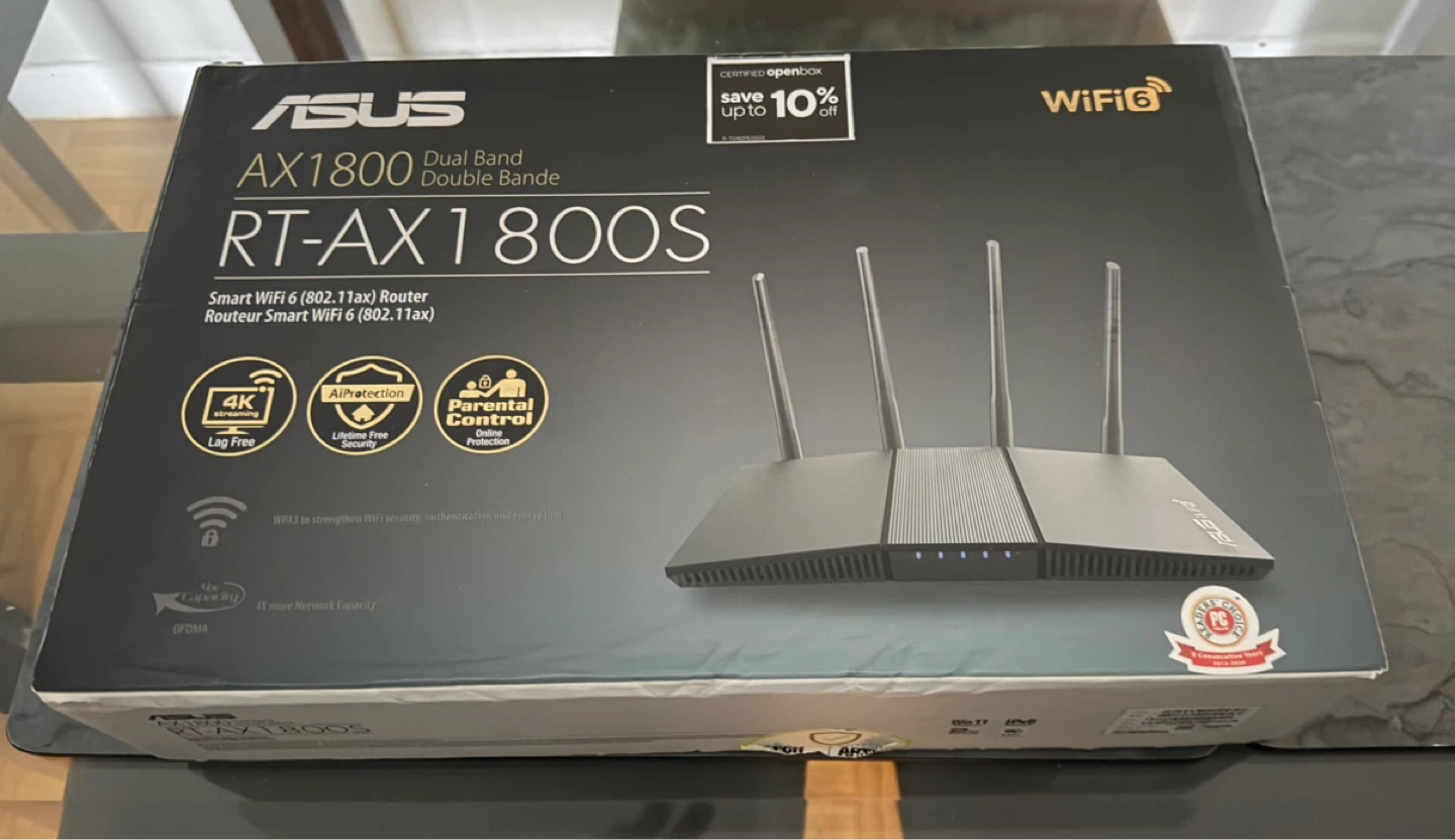 ASUS RT-AX1800S AX1800 Dual Band WiFi 6 Router