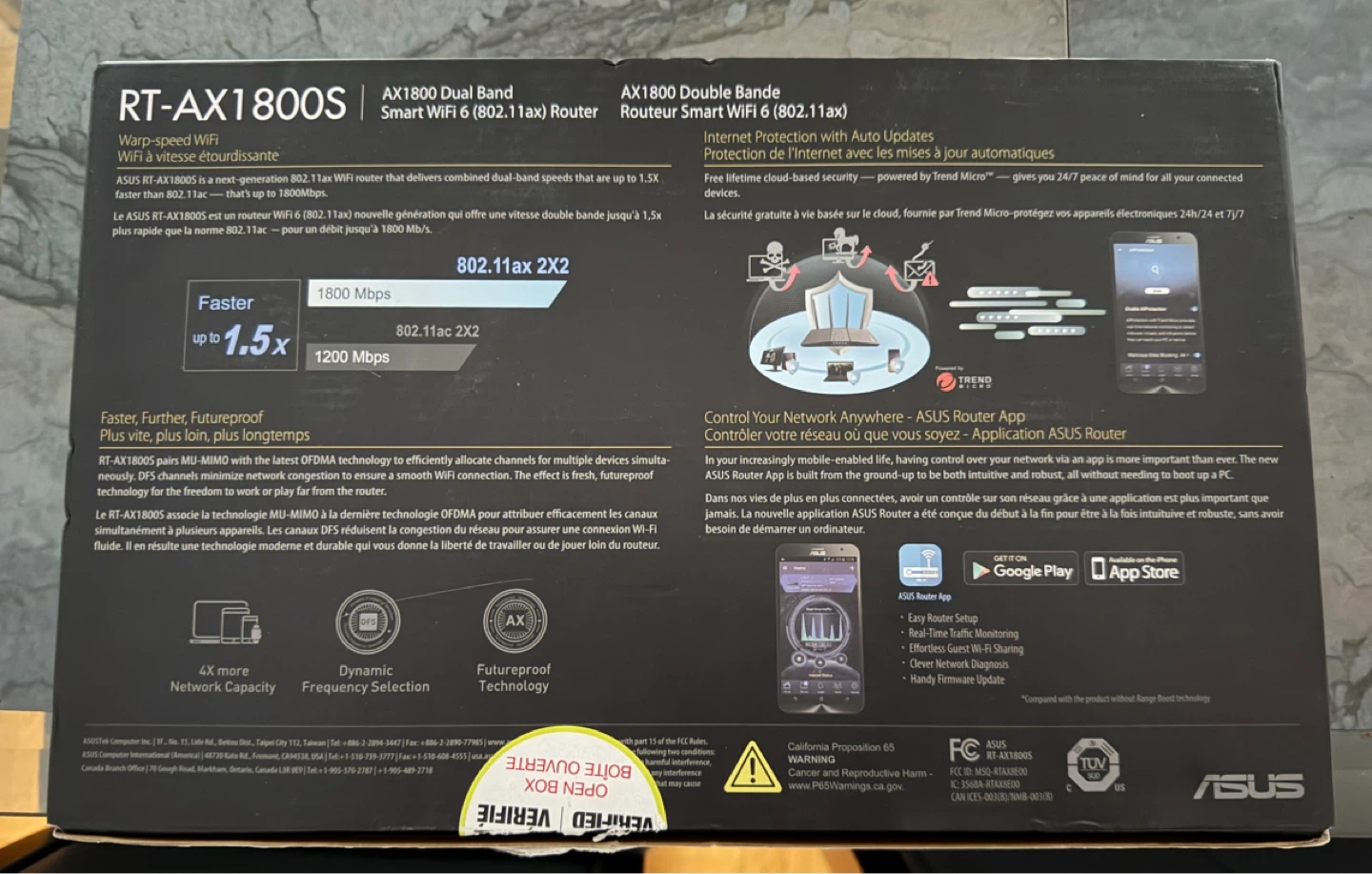 ASUS RT-AX1800S AX1800 Dual Band WiFi 6 Router - photo 2