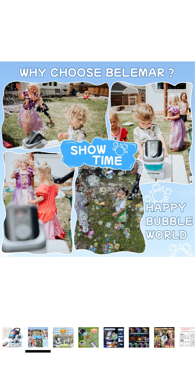 Super Bubble Machine with 7 Color Lights - photo 2