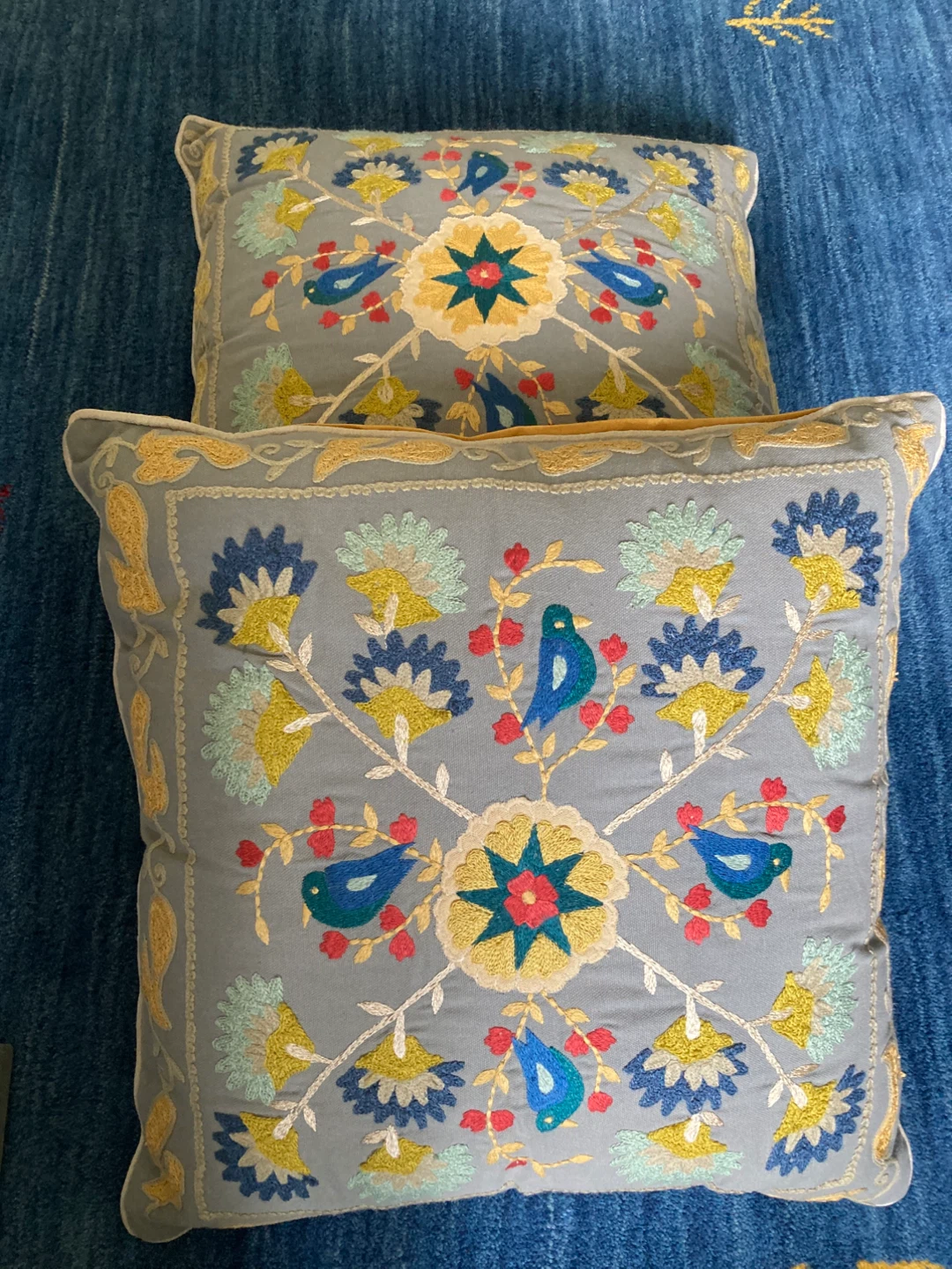 Set of Pier-1 Embroidered Throw Pillows