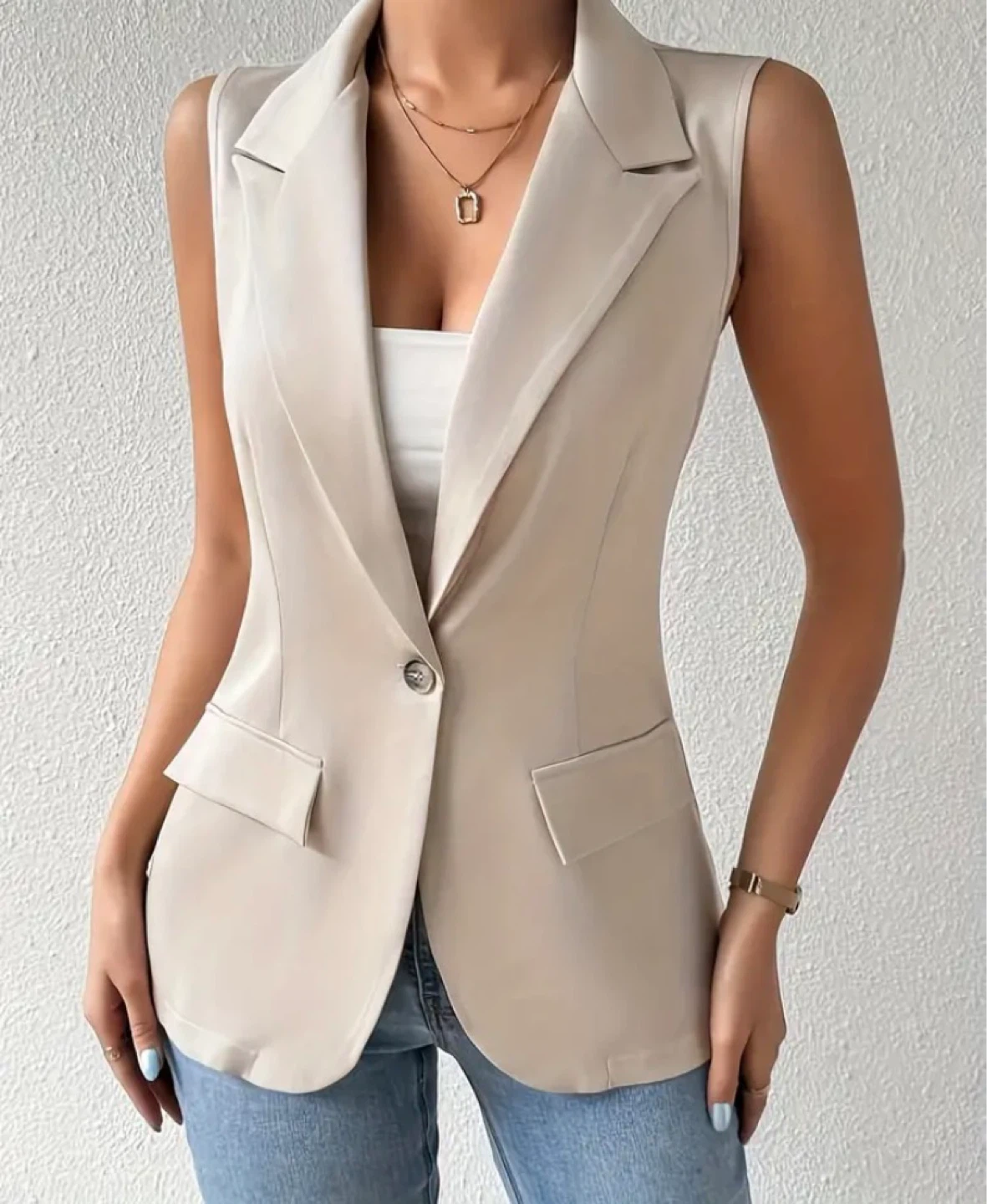 Sleeveless Blazer Vest -Large-XL - photo 3