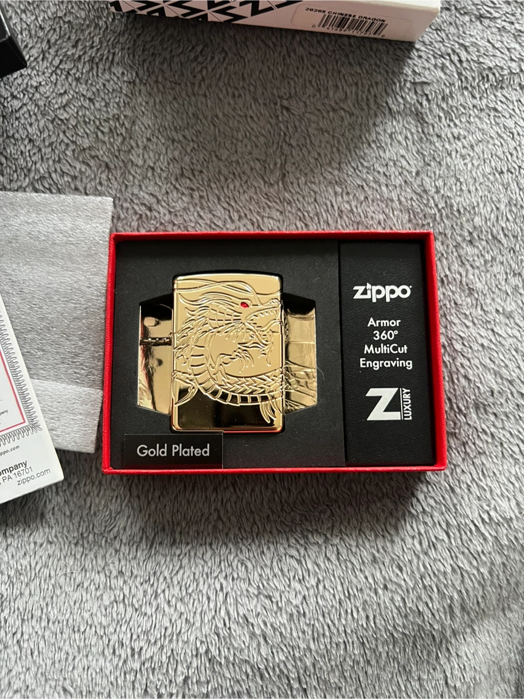 Zippo Armor 360° MultiCut Luxury Engraving Gold Plated Lighter - photo 3
