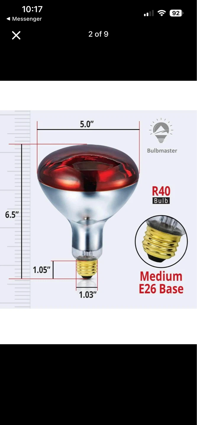 *Brand New *2 pcs Infrared Heat Lamps Bulbs - photo 2