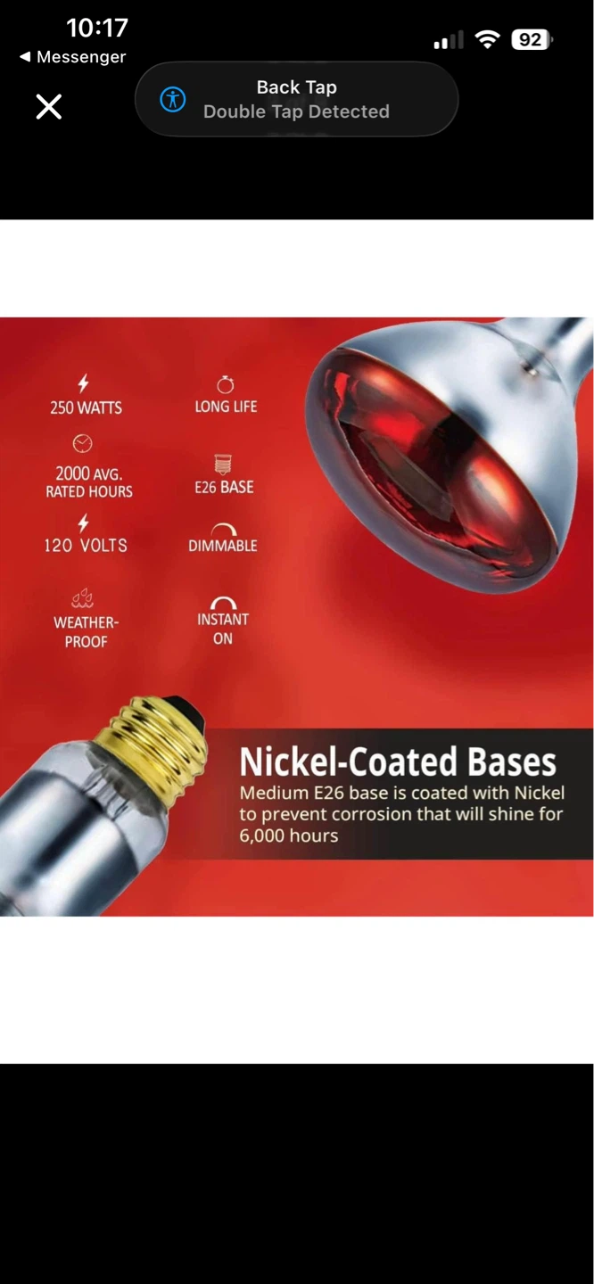 *Brand New *2 pcs Infrared Heat Lamps Bulbs - photo 3