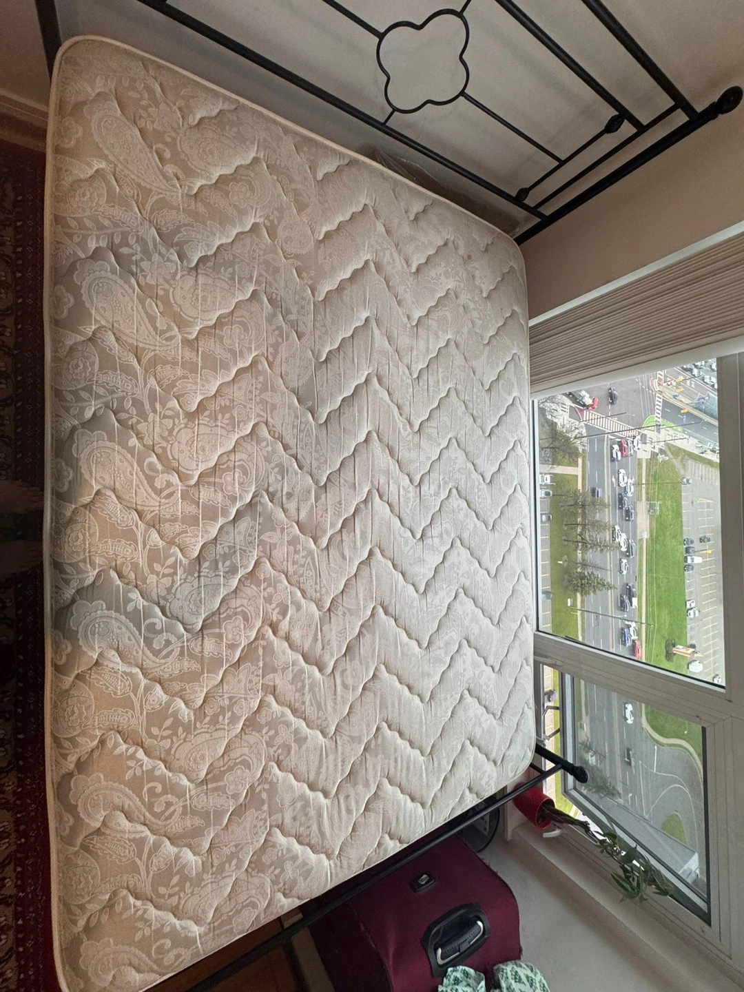 Queen Size Mattress with Paisley Pattern