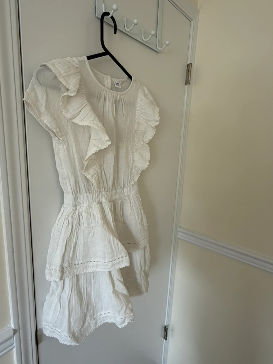 Gap Kids White Ruffled Tiered Dress XL - photo 3