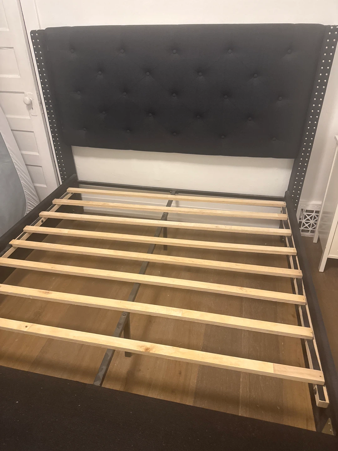 Tufted Upholstered Bed Frame with Storage Drawers