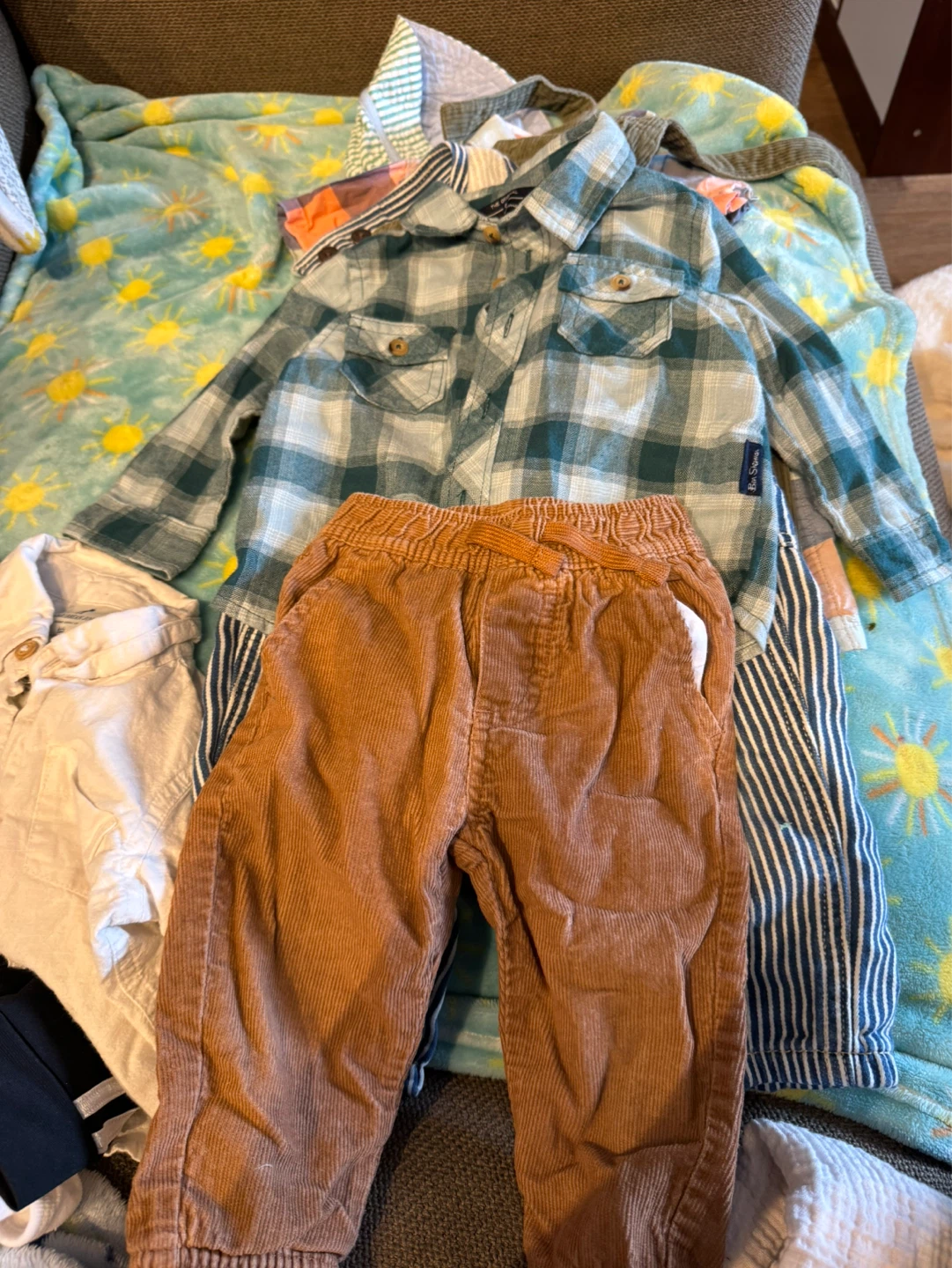 Children's Plaid Shirts and Corduroy Pants Bundle