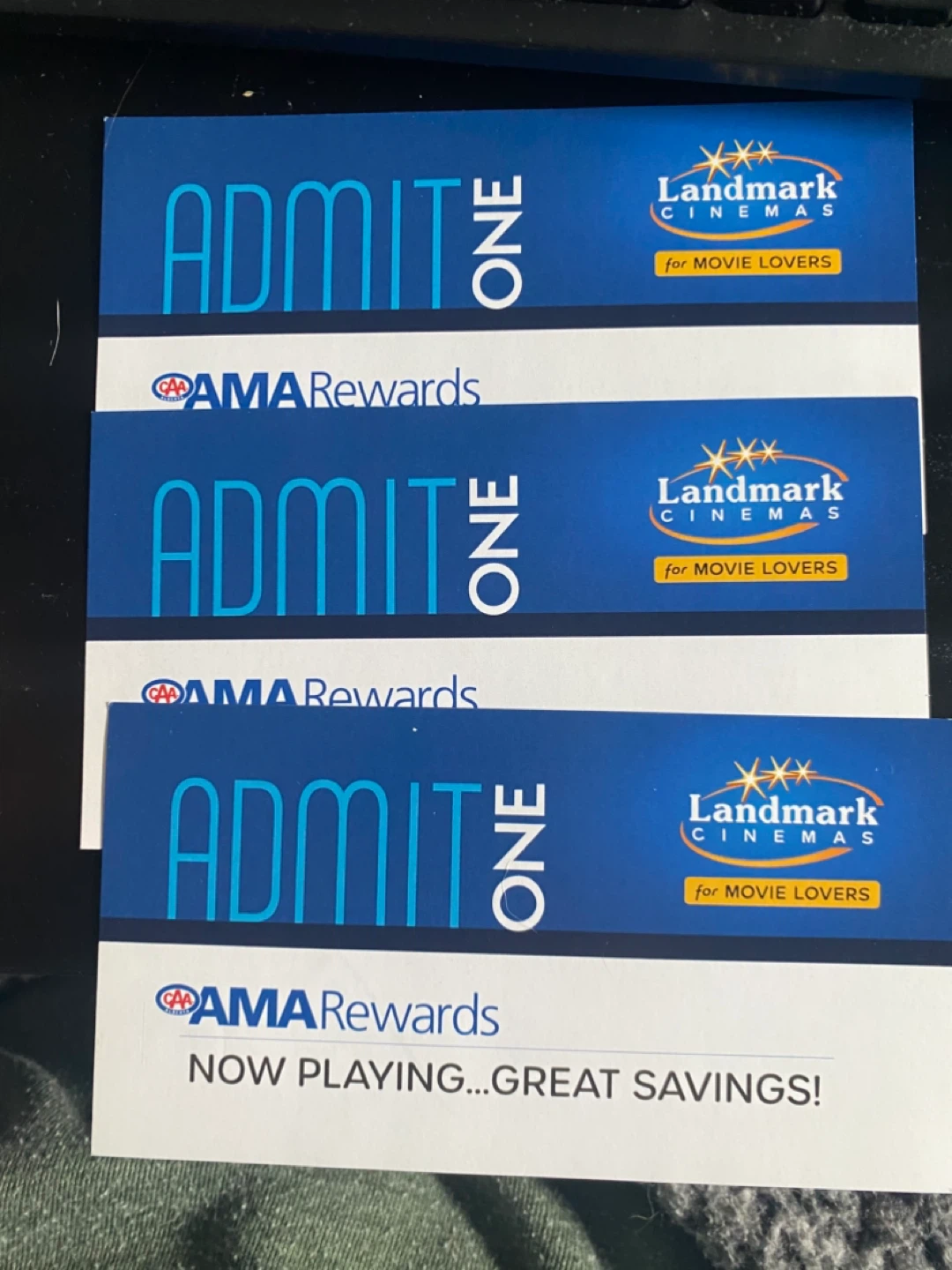 Landmark Cinemas Admit One Movie Vouchers - 3 Pack