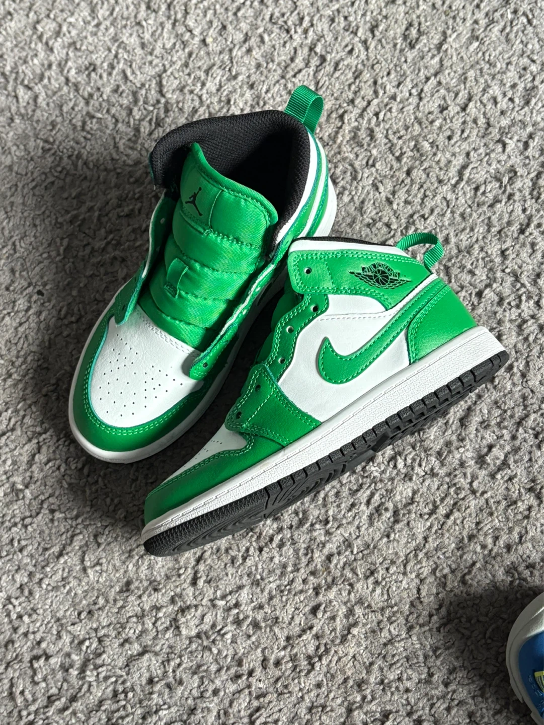 Nike Air Jordan 1 Mid Green & White Toddler Shoes