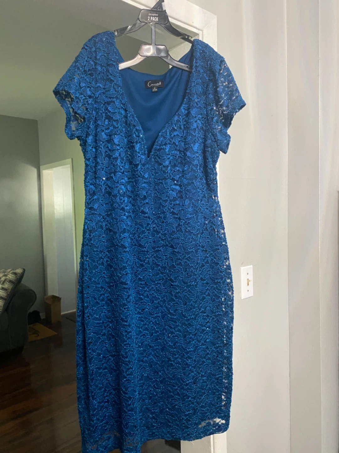 Connected Apparel Blue Lace Dress Size 16 - photo 2