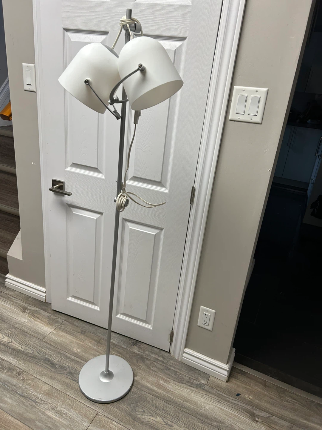 Adjustable Floor Lamp with 2 White Shades - photo 5
