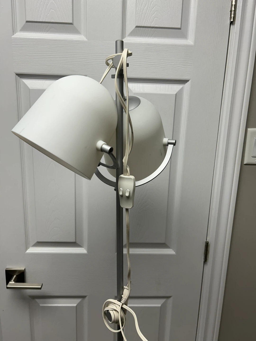 Adjustable Floor Lamp with 2 White Shades - photo 2