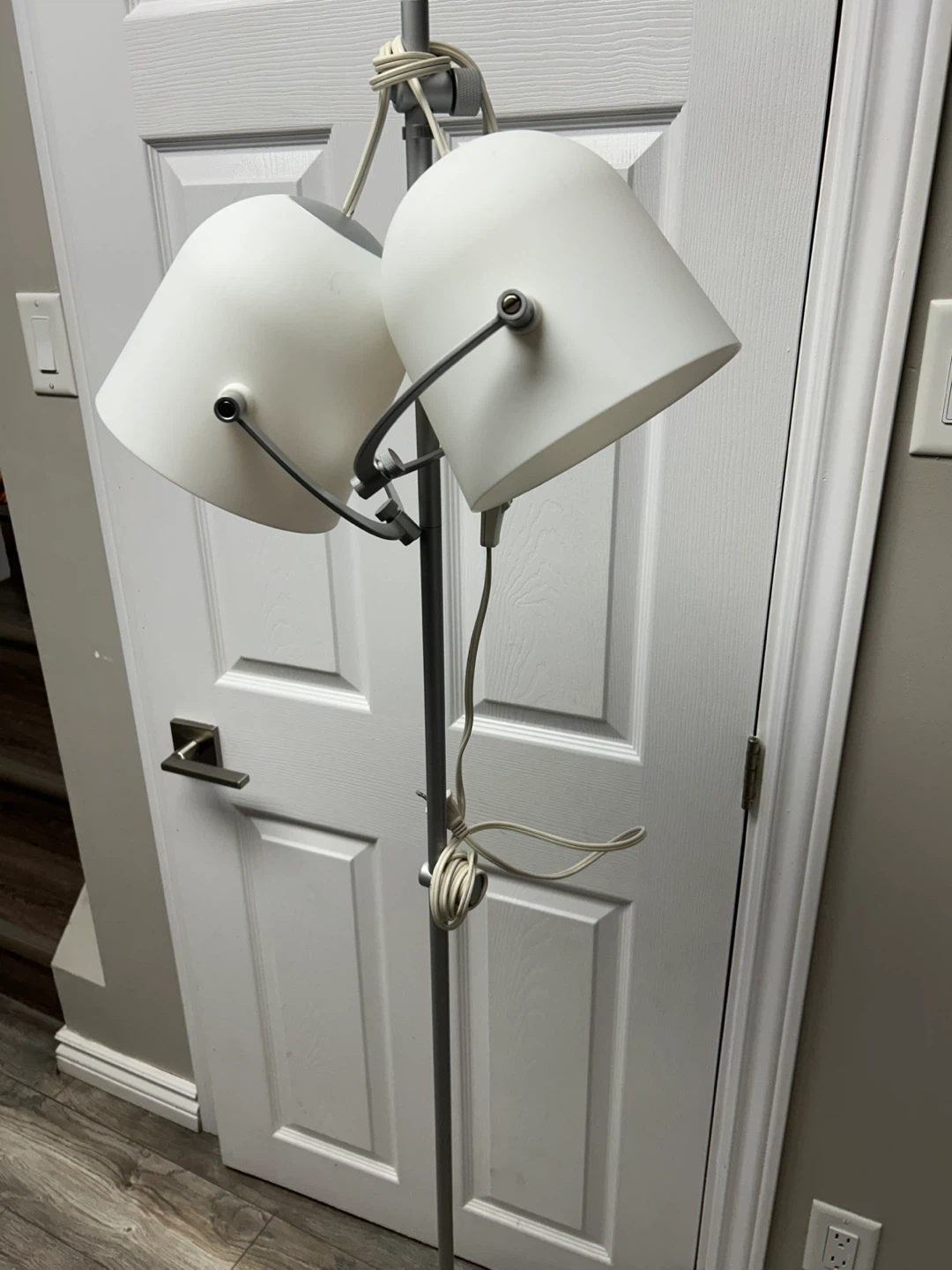 Adjustable Floor Lamp with 2 White Shades - photo 4