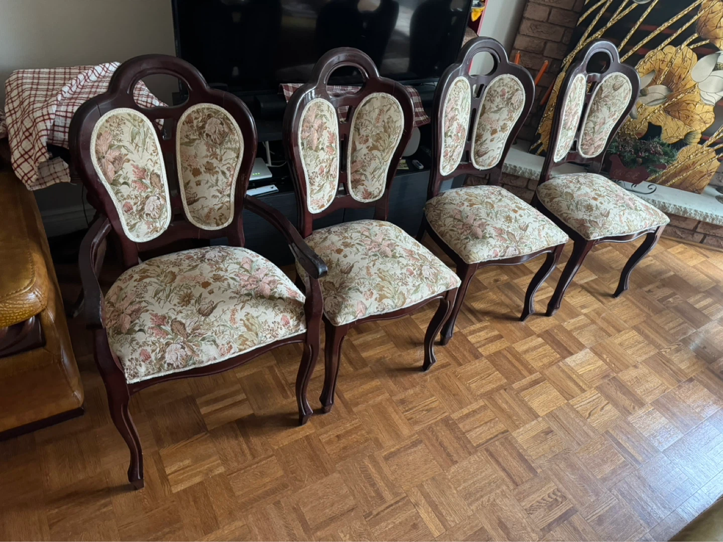 Set of 4 Floral Dining Chairs