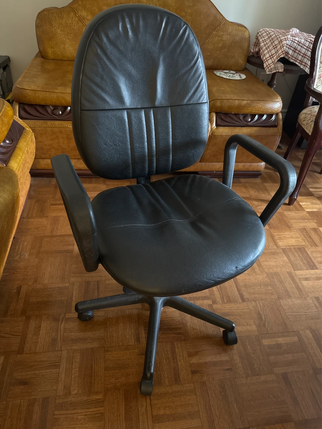 Black Faux Leather Office Chair
