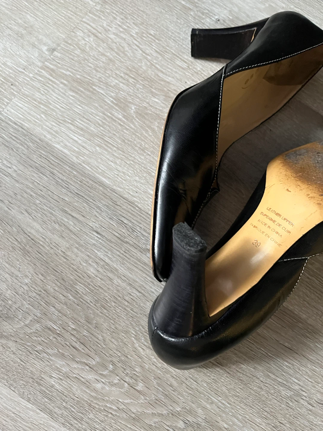 Eclipse Black Leather Heels Size 39 - photo 4