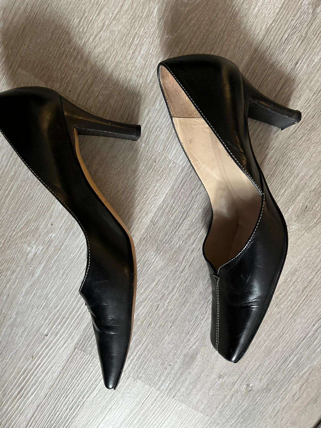 Eclipse Black Leather Heels Size 39 - photo 2