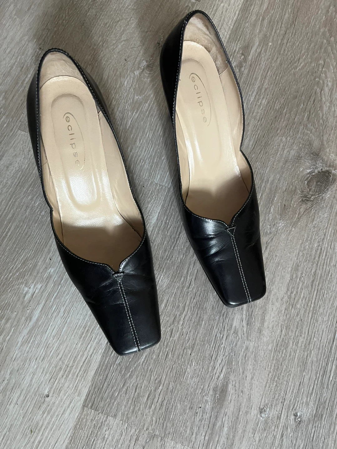 Eclipse Black Leather Heels Size 39