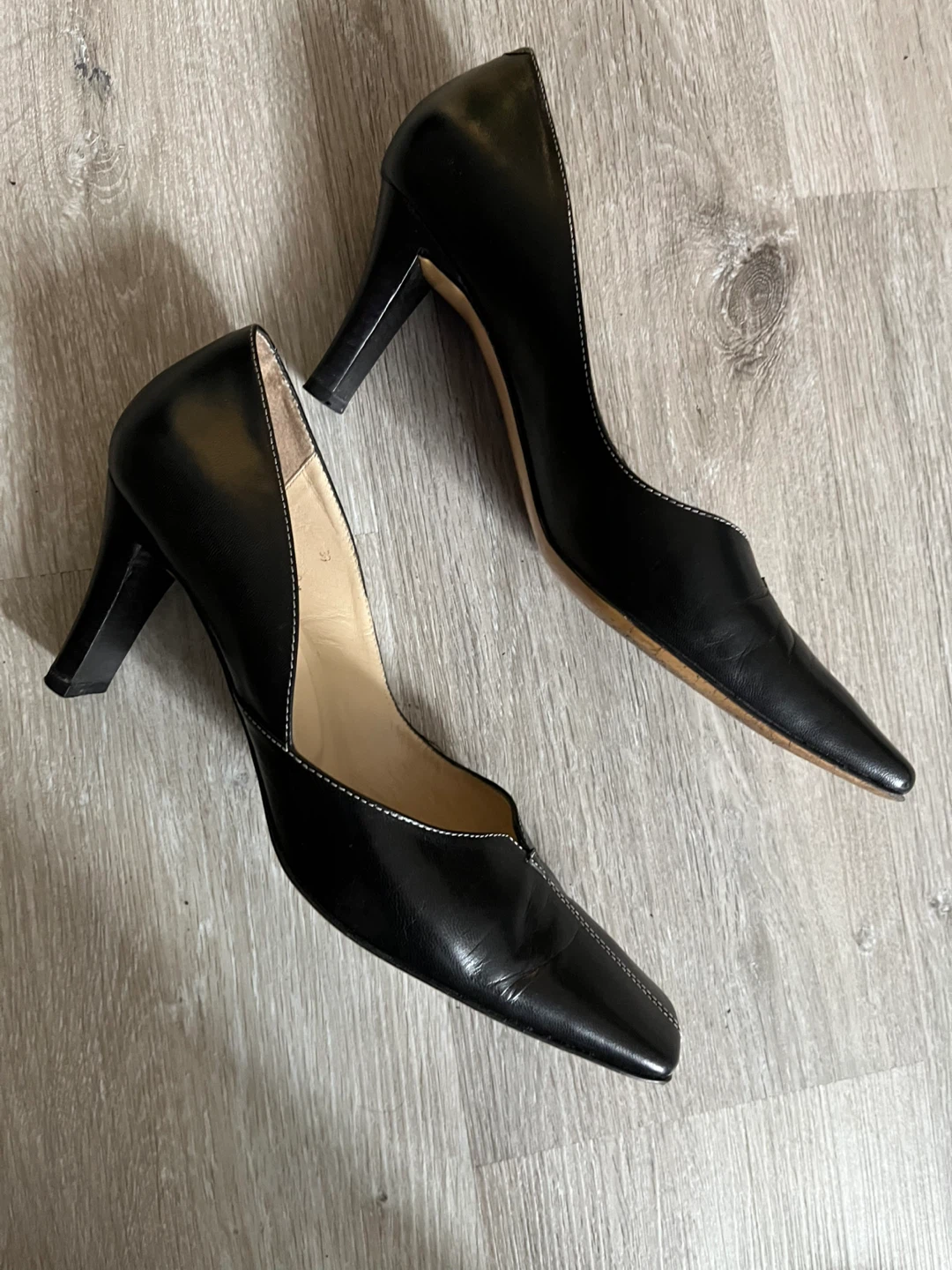 Eclipse Black Leather Heels Size 39 - photo 3