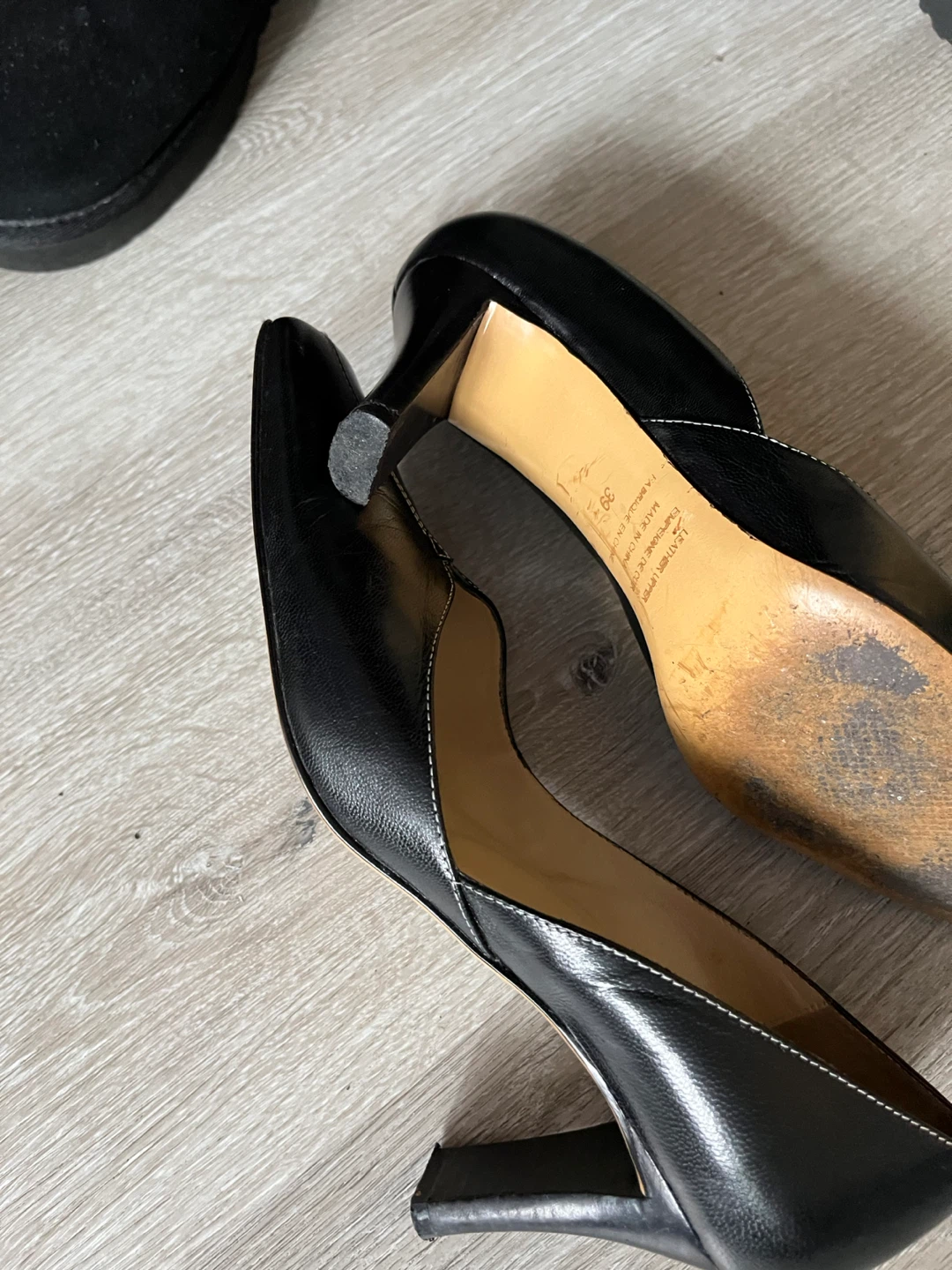 Eclipse Black Leather Heels Size 39 - photo 5