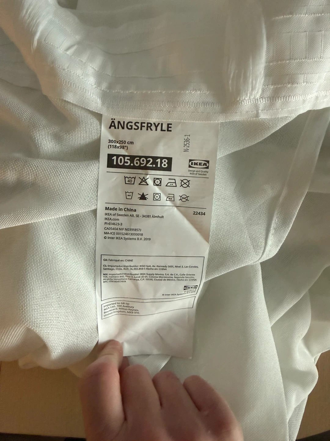 IKEA ÄNGSFRYLE Sheer Curtain 300x250 cm (118x98") - photo 2