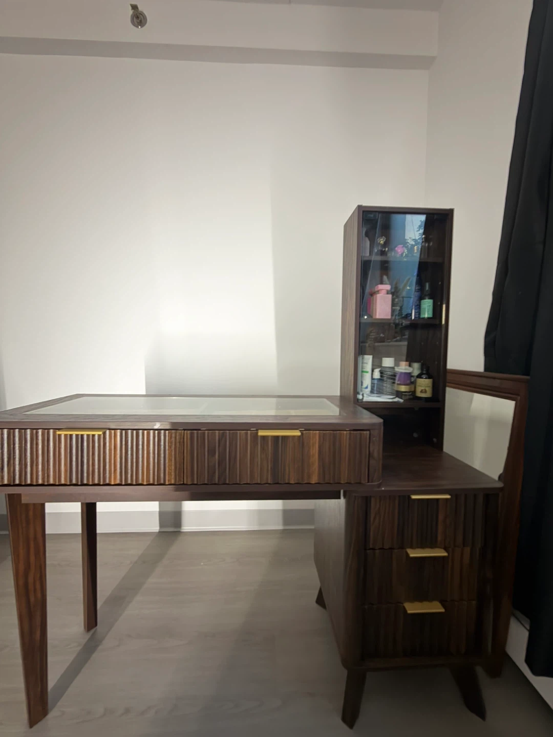 Vanity Desk with built-in shelf