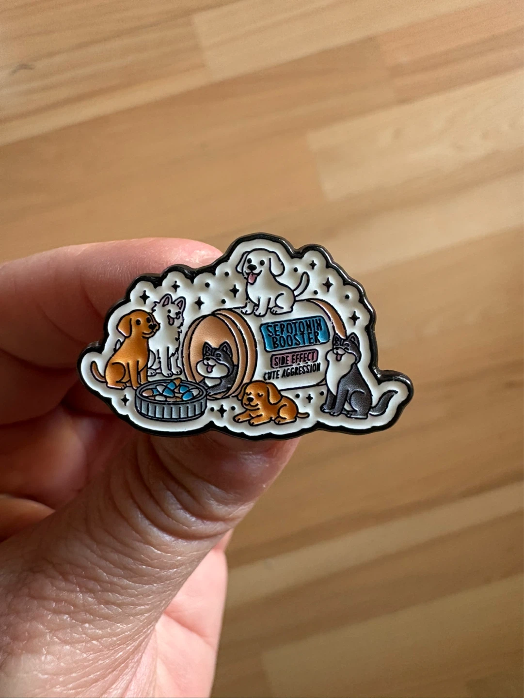 “Serotonin Booster” Enamel Pin $5 firm