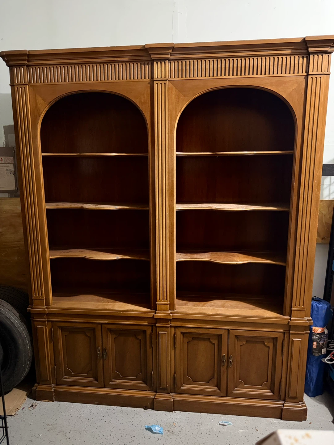 Vintage Ethan Allen 'Legacy' Double Arched Bookcase