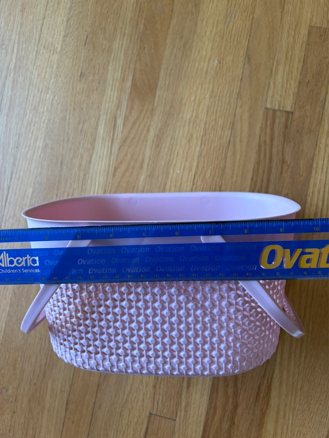Pink Plastic Basket with Handles