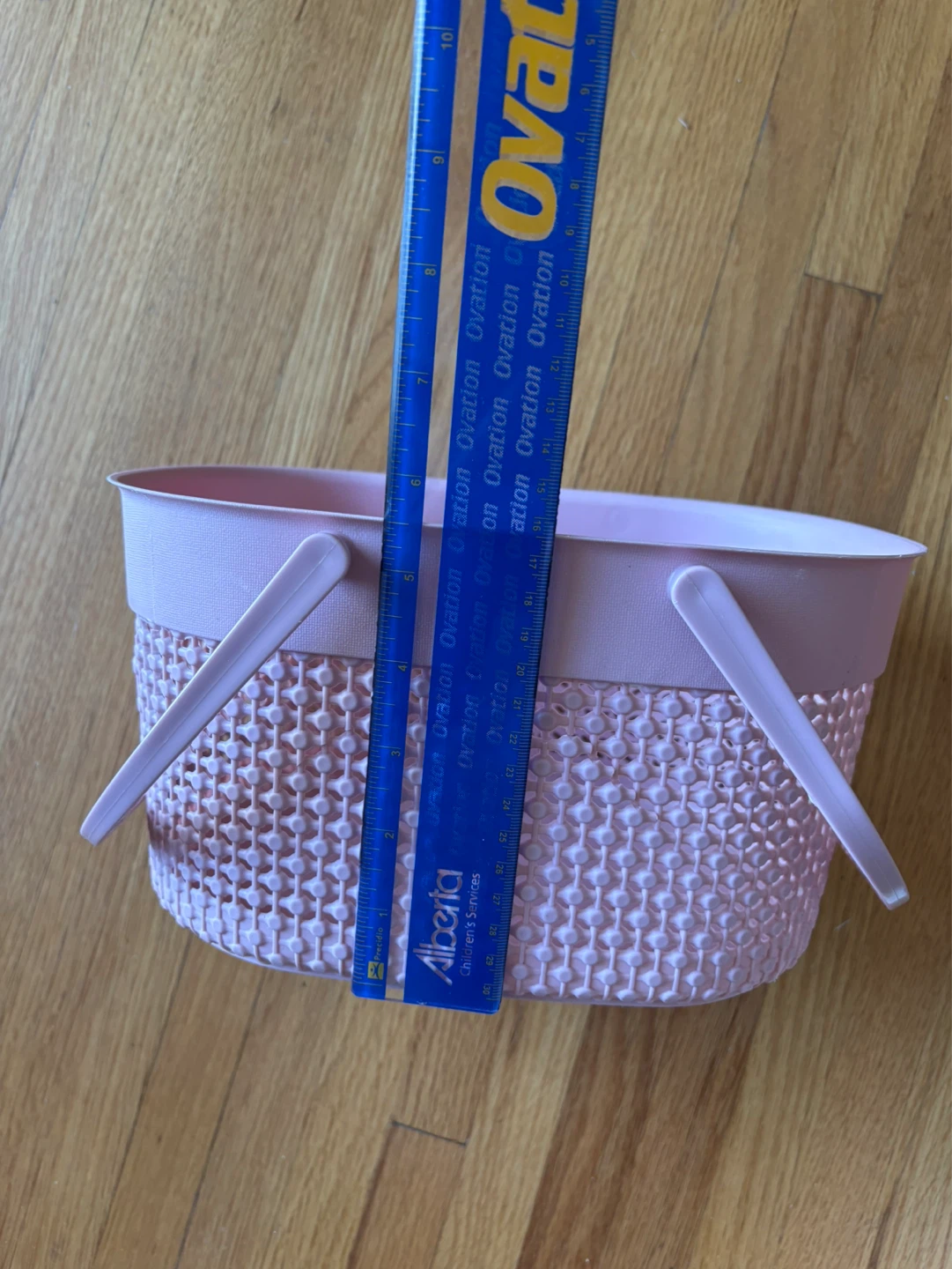 Pink Plastic Basket with Handles - photo 2