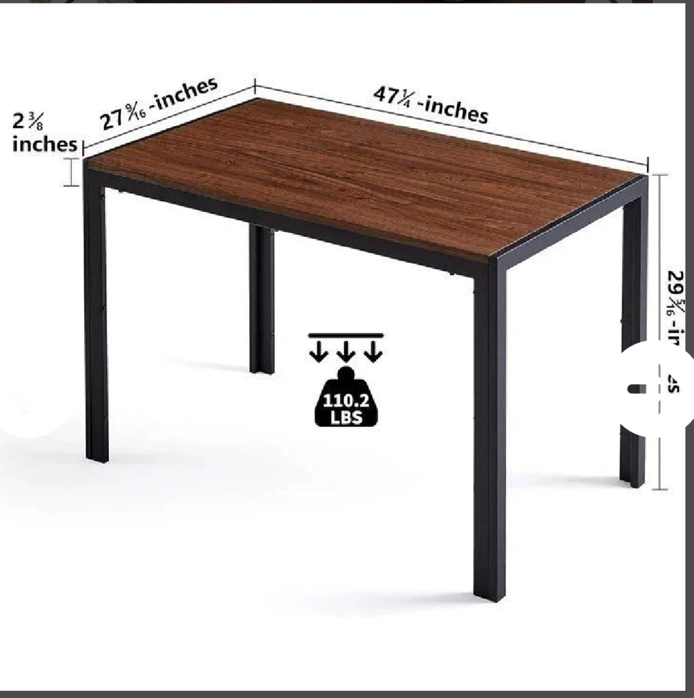 BN-Industrial Dining Table Walnut LH118791
