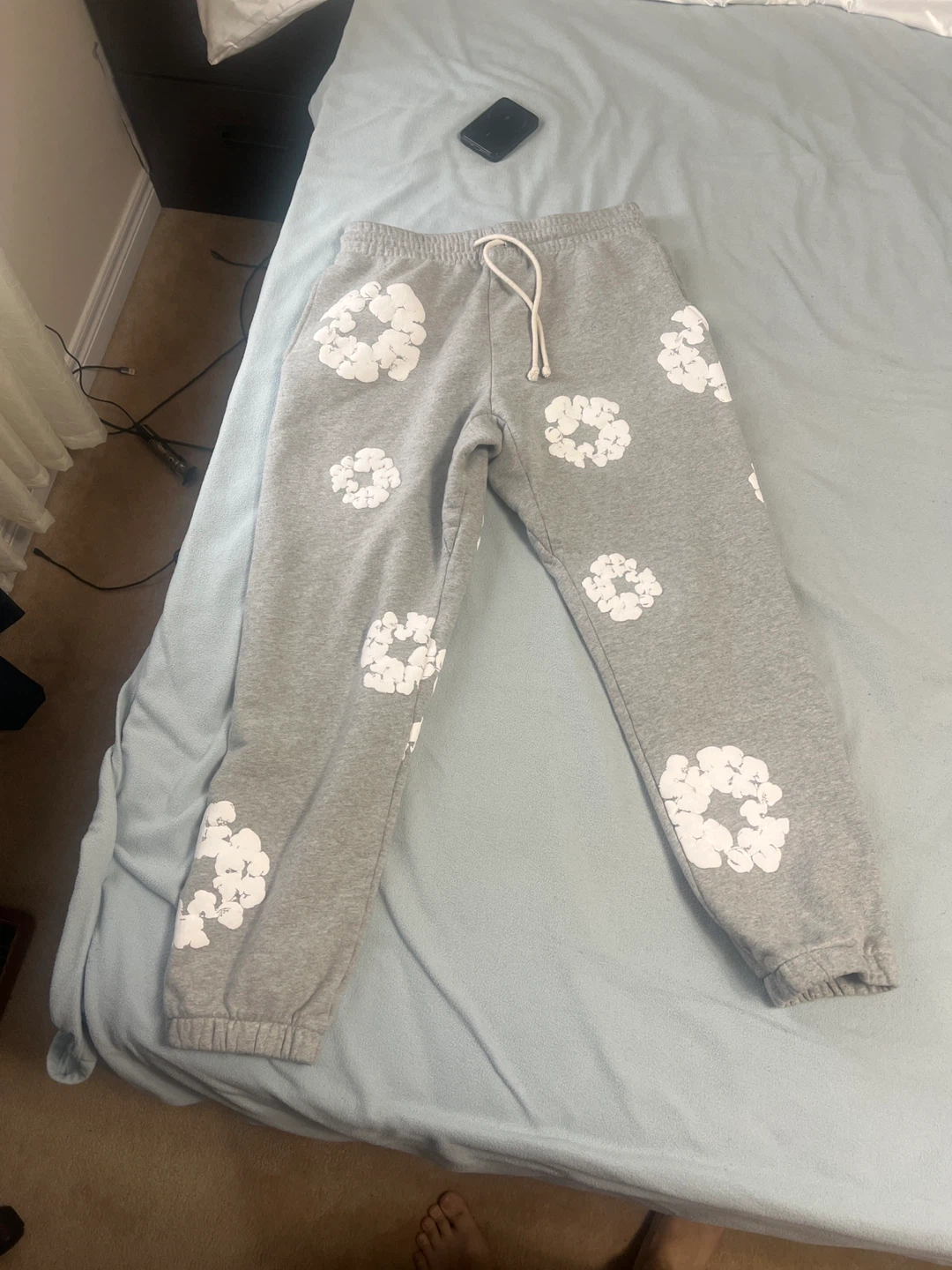 Denim Tears Sweatpants Grey Floral Print Size M