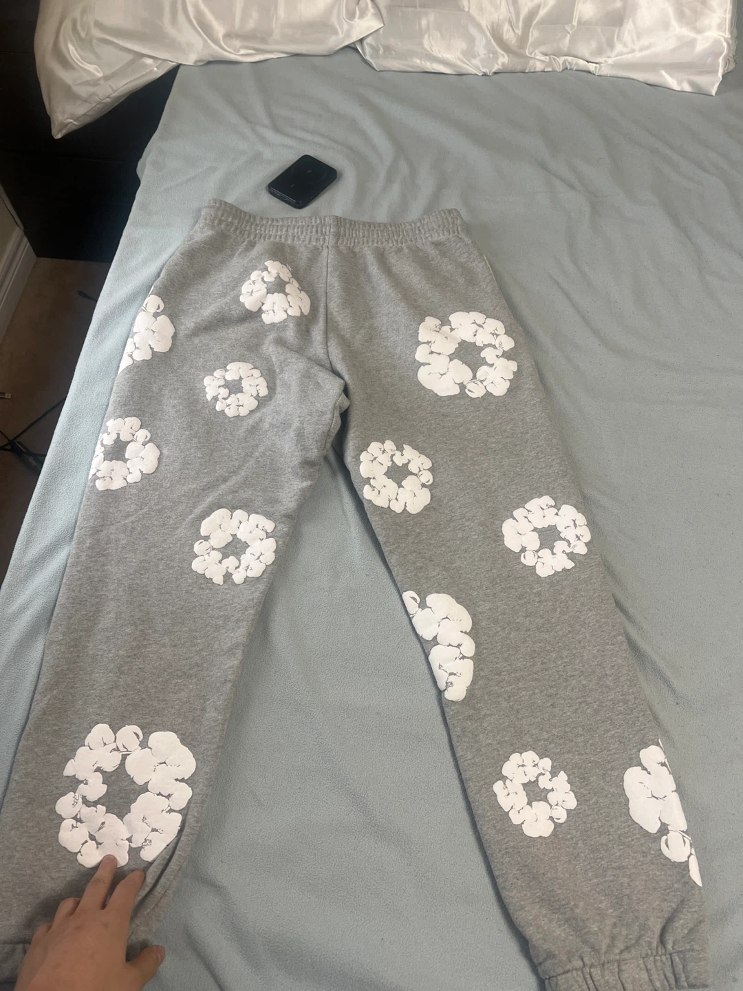 Denim Tears Sweatpants Grey Floral Print Size M - photo 2