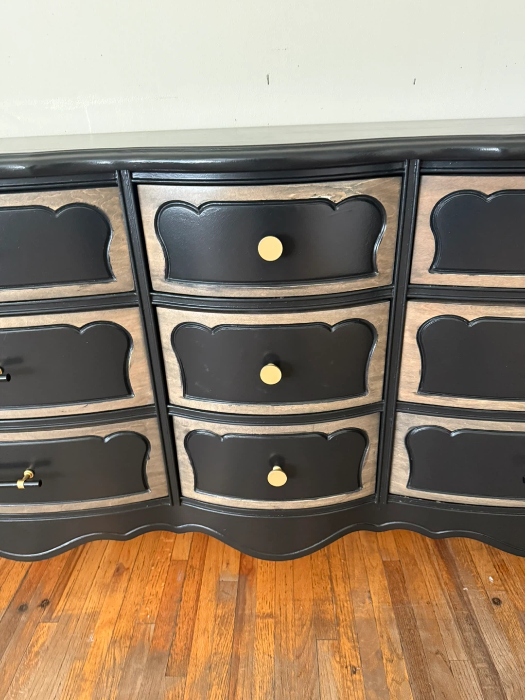Black Dresser with Gold and Natural Wood Accents - photo 5