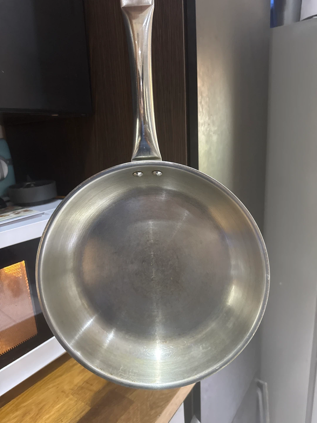 Stainless Steel Frying Pan  (Milk jar for size reference)