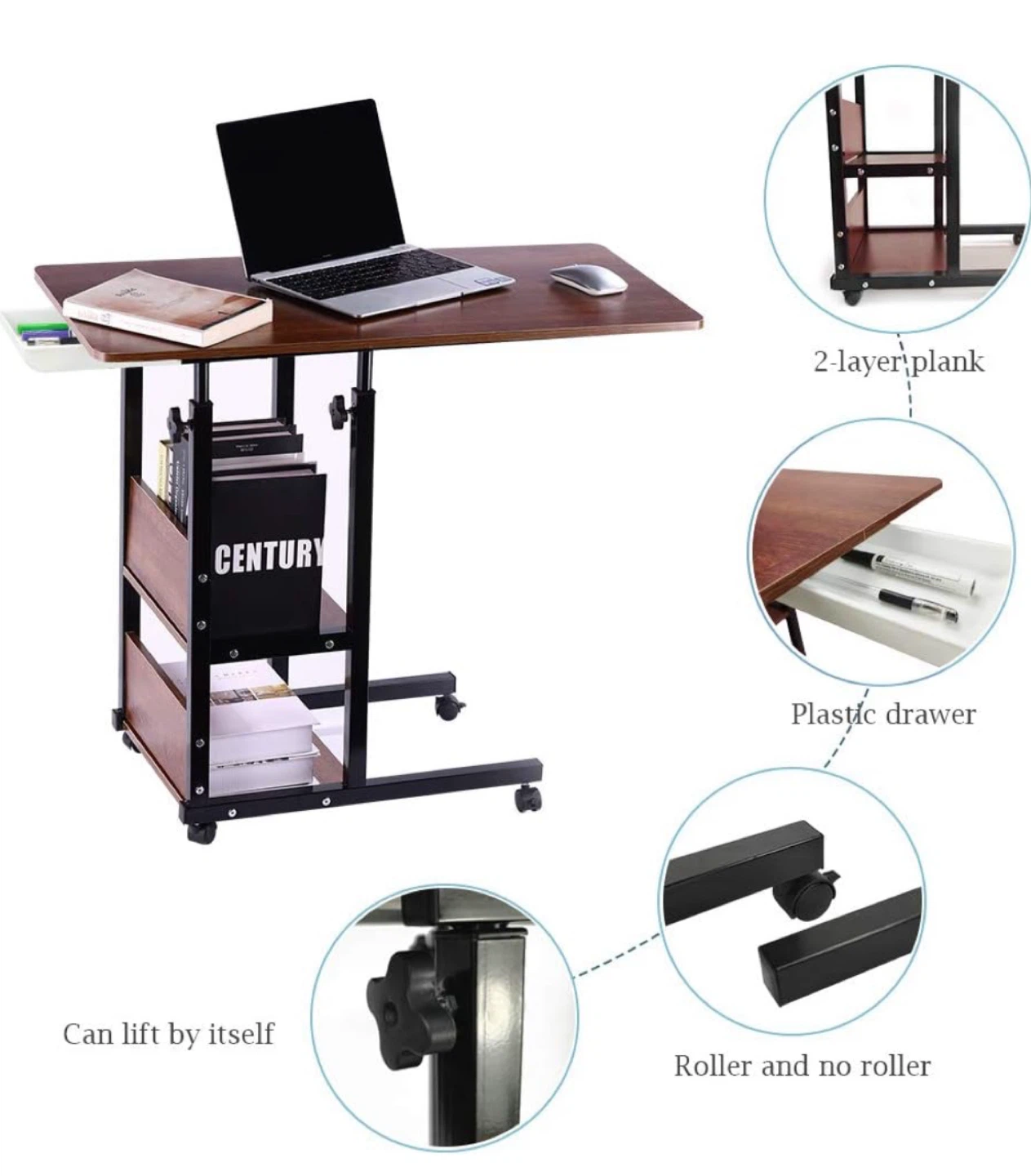 Adjustable Height Laptop Bed Tray Table - photo 2