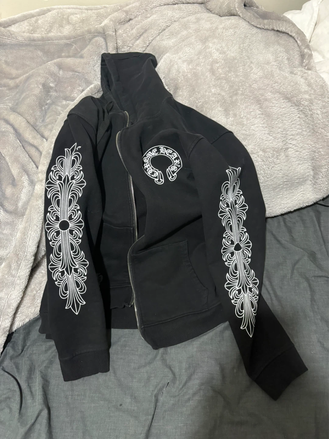Chrome Hearts Black Zip-Up Hoodie
