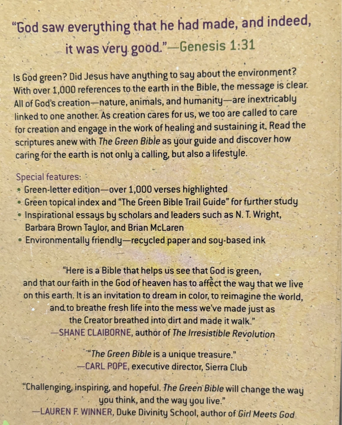 NEW NRSV The Green Bible focus on Environment - photo 3