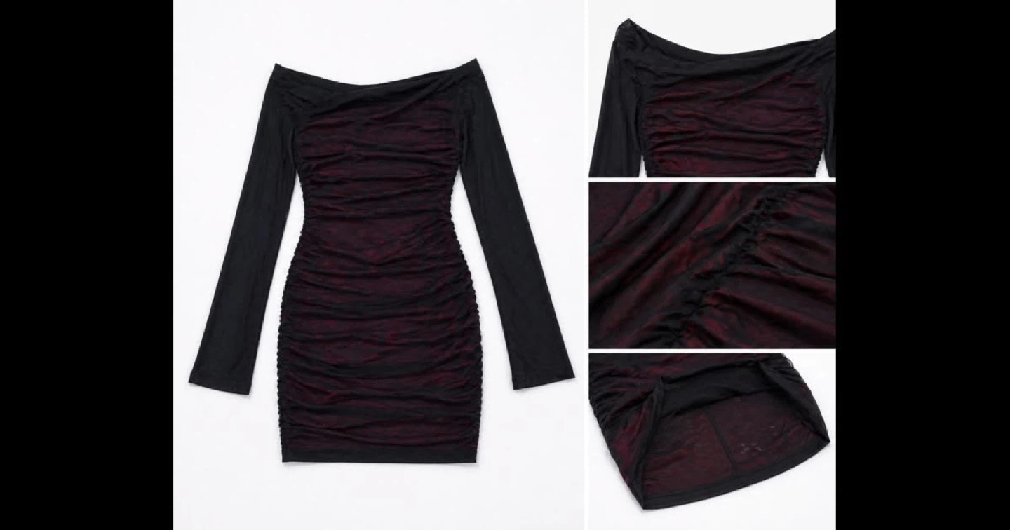 Women's Off-the-Shoulder Ruched Dress