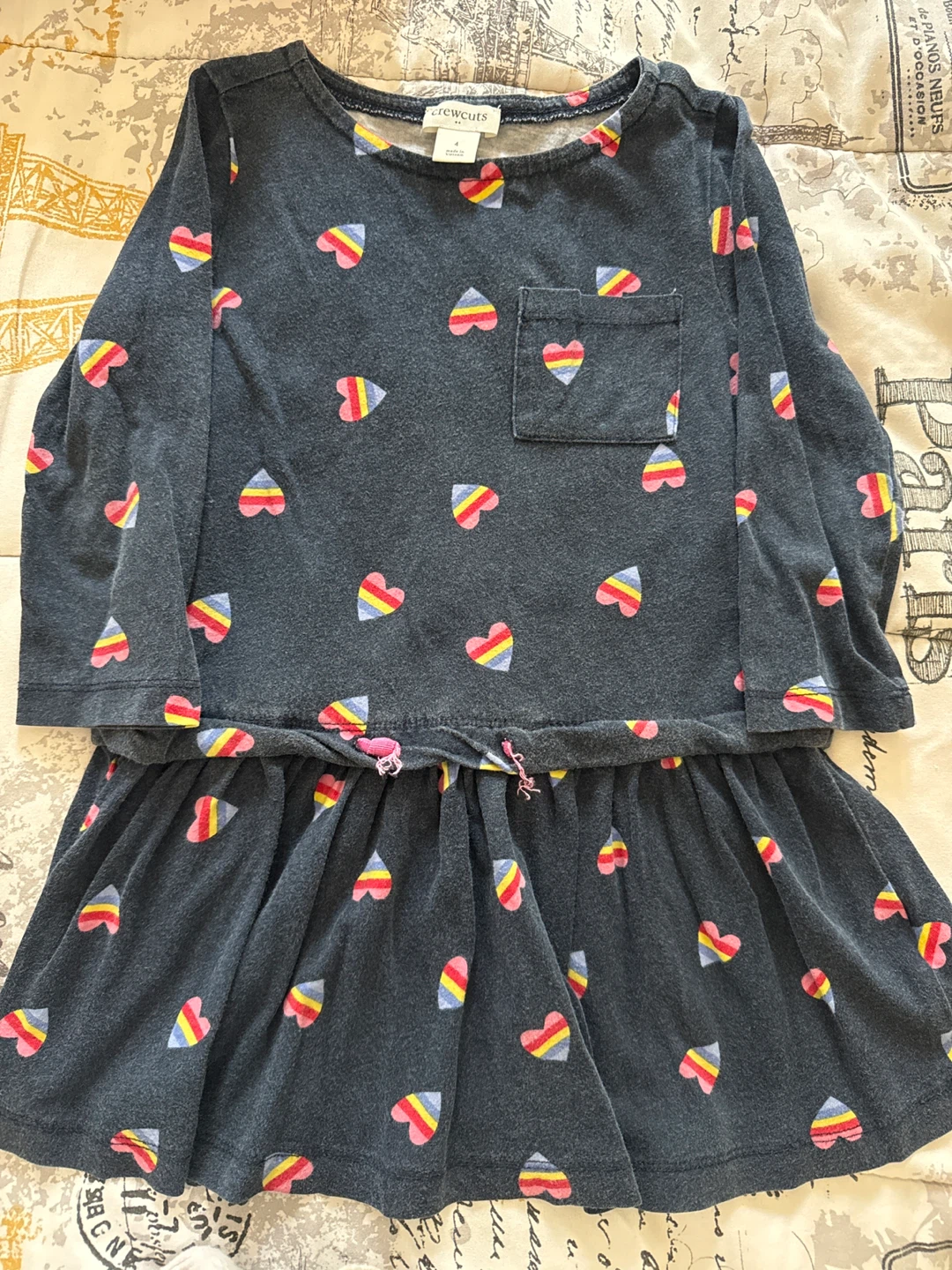 Crewcuts Rainbow Heart Dress Size 4
