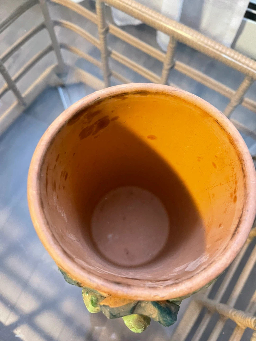 Terracotta Vase with Grape and Leaf Design - photo 3