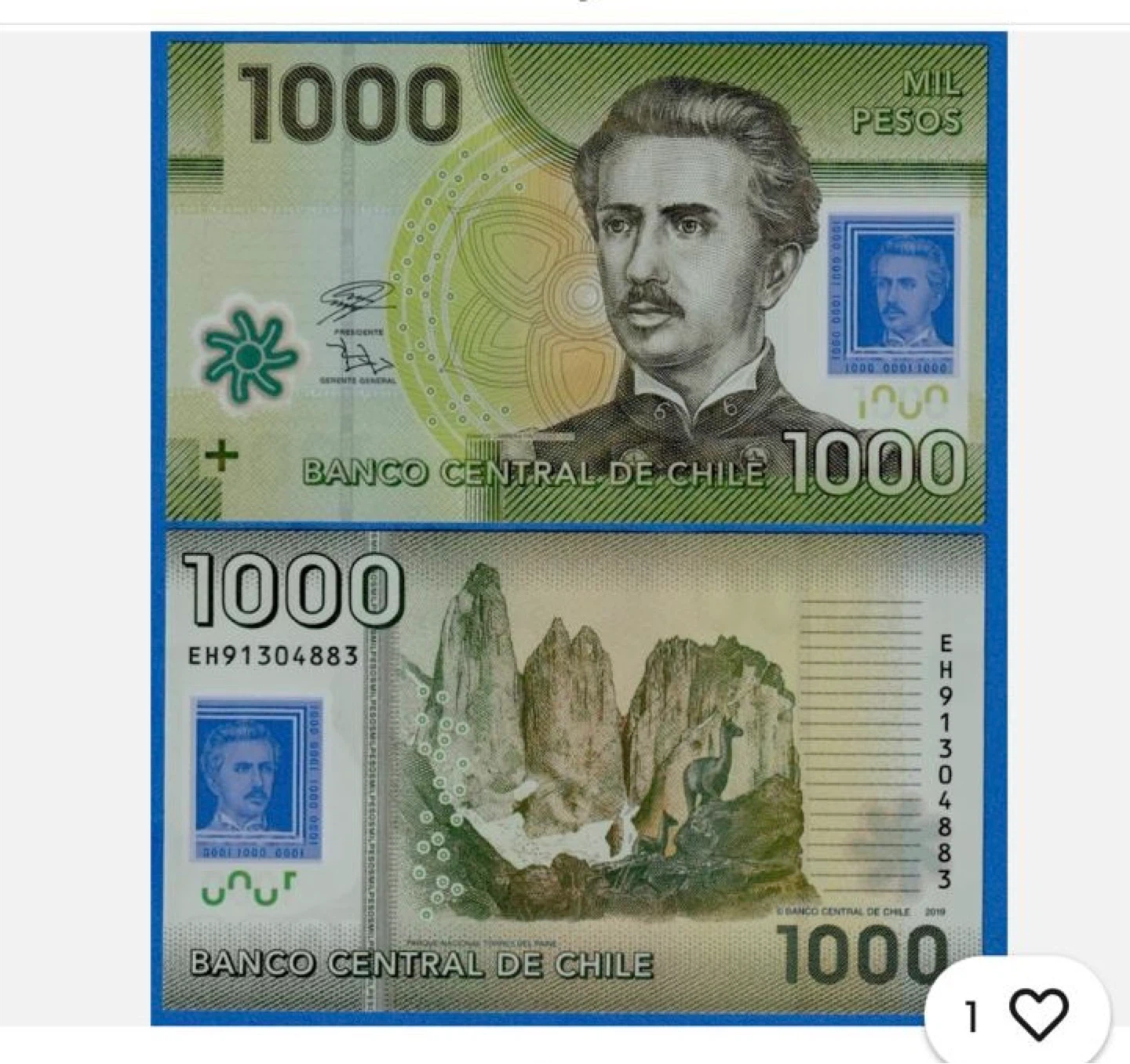 Chile 1000 Mil Pesos Banknote - photo 2
