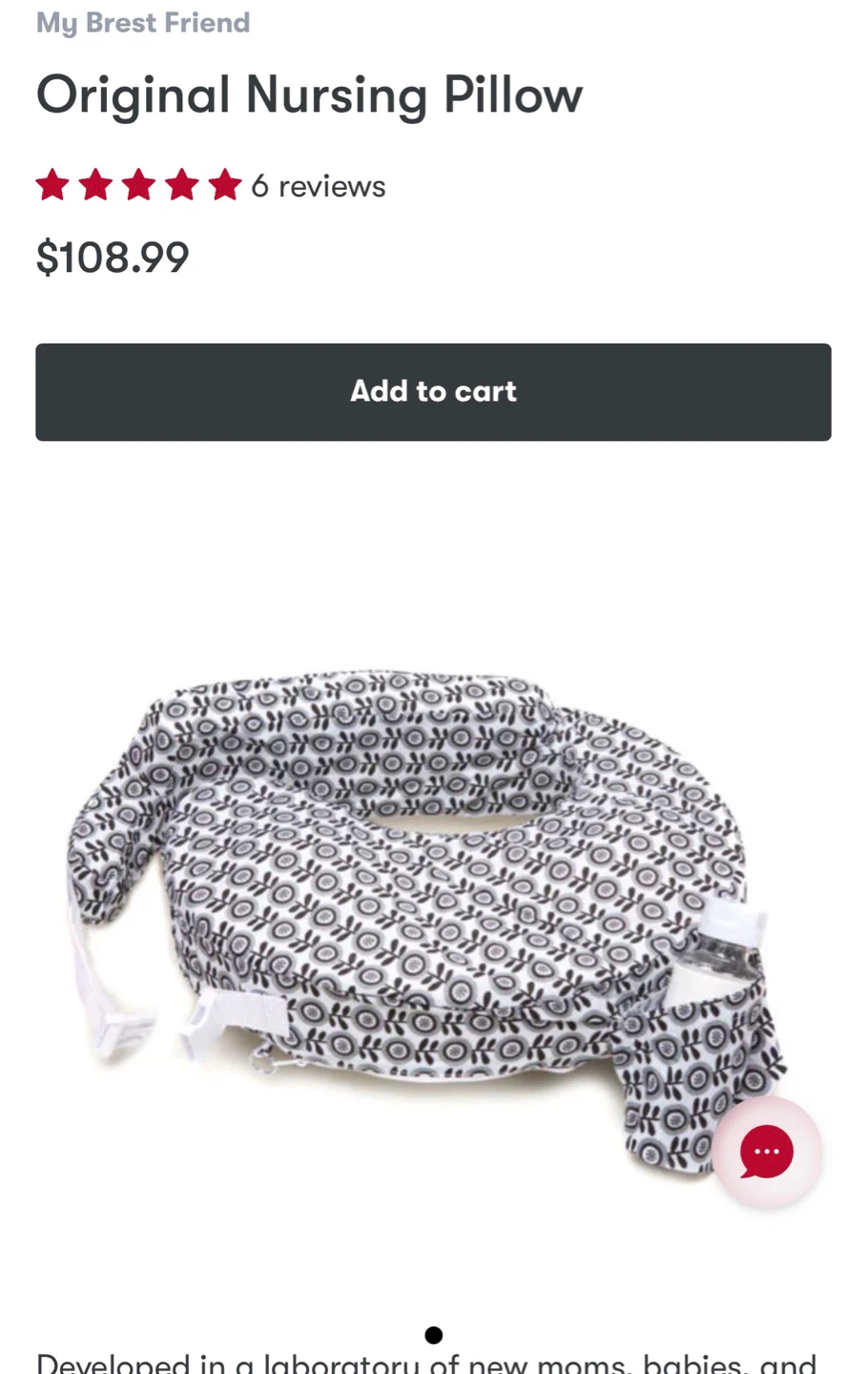 My Brest Friend Original Nursing Pillow - Midnight Poppy - photo 2