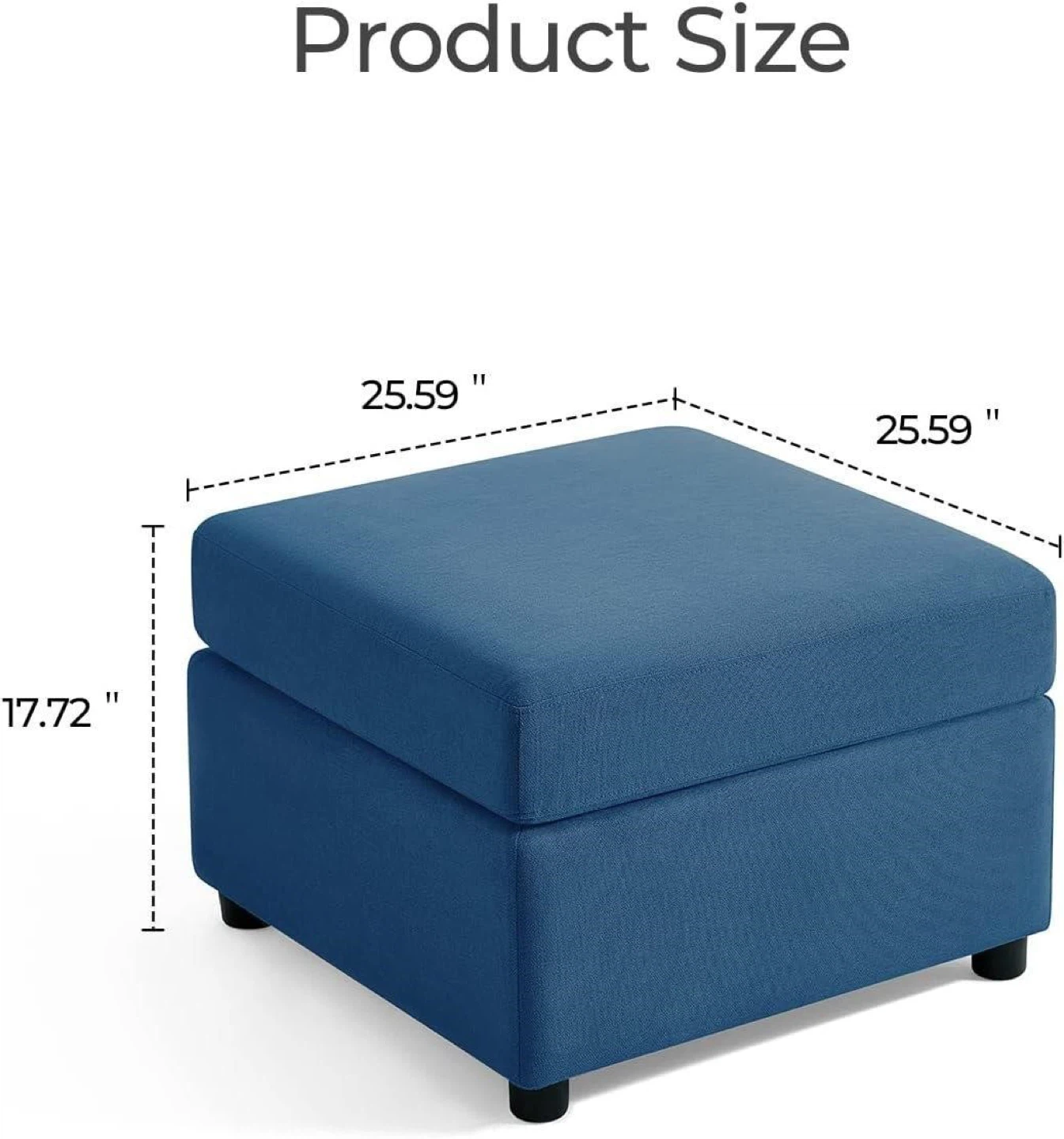 Blue Storage Ottoman Footrest - photo 2