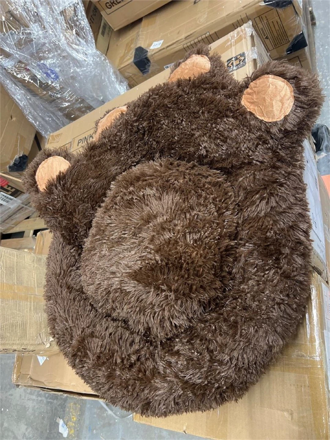Brown Plush Paw Print Pet Bed - photo 4