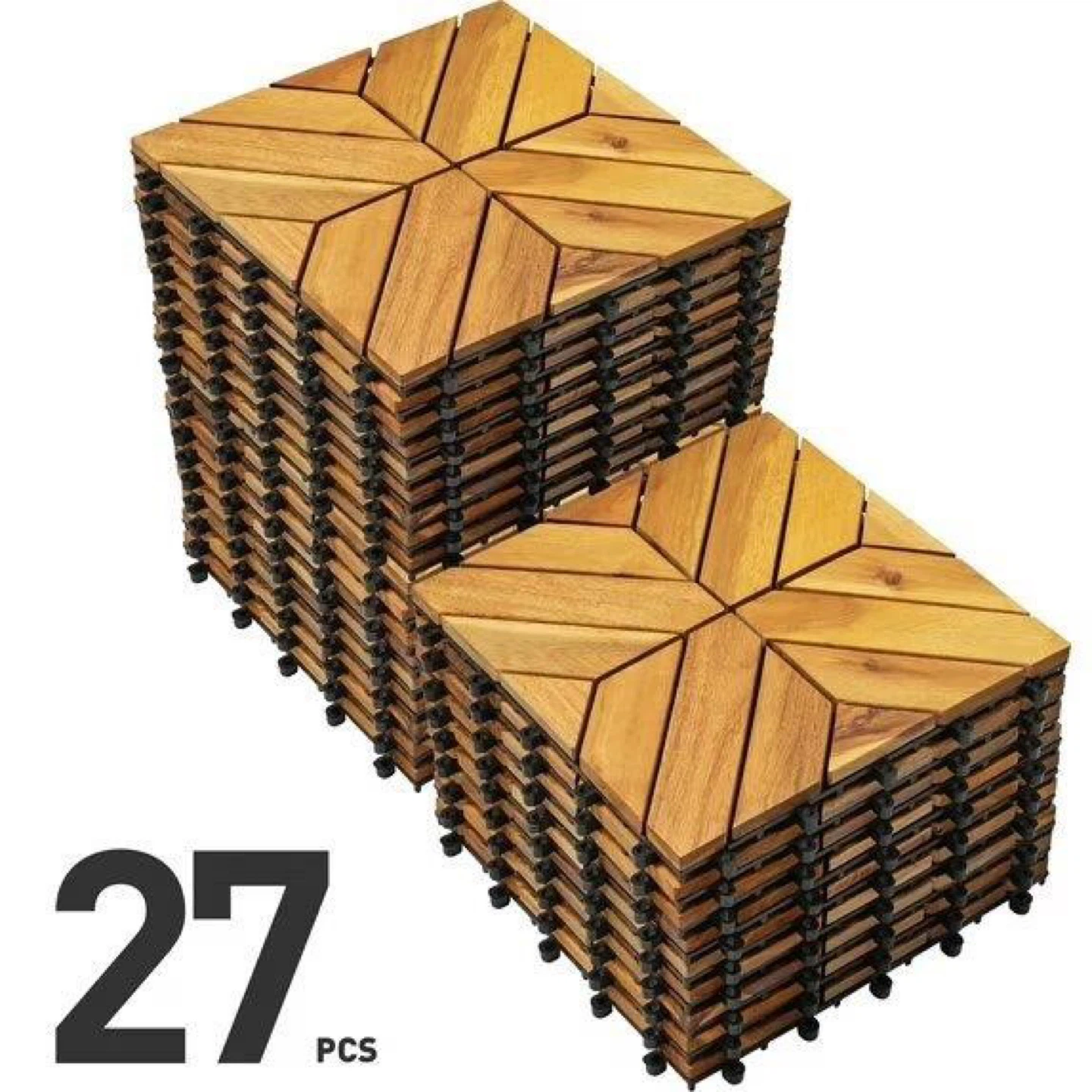 Interlocking Decking Tiles - Wood (Set of 27)
