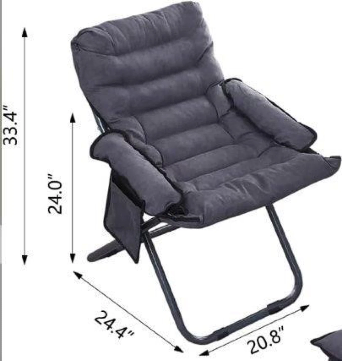 Grey Padded Folding Lounge Chair - photo 2