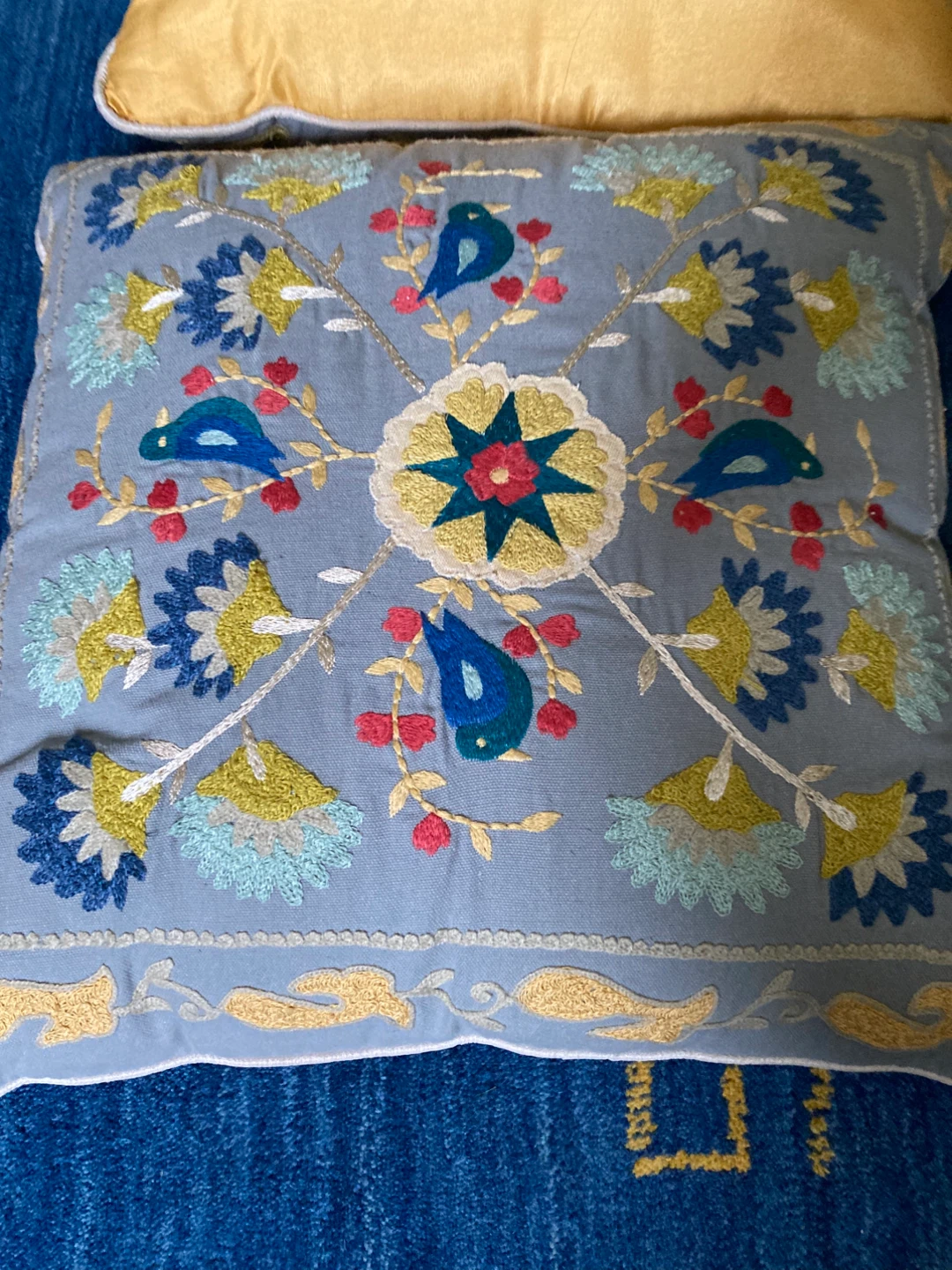 Set of Pier-1 Embroidered Throw Pillows - photo 2